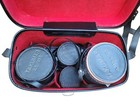Vtg Asahi Takumar Camera Lens Set 2 5 135  1 4 50  4 45 125   Leather Carry Case