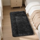 Fluffy Rug Shaggy Area Rug  Black 2x4 Area Rugs For Bedroom  Small Bedside Rug 