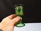 Vintage Green Glass Souvenir Of St  Petersburg Florida Wine Goblet