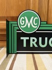 Gmc Trucks Sign 2 Sided Gas Oil Garage Parts Tools Vintage Style Wall Decor