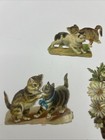 Lot Of 5 Victorian Antique German Scraps-die-cuts  Kittens Playing