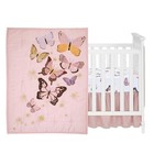 Lambs   Ivy Butterfly Dreams Pink gold 3-piece Nursery Baby Crib Bedding Set