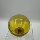 Vintage Amber Yellow Glass Genie Bottle Decanter Ball Stopper Cork Bottom