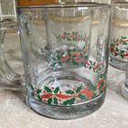 Set Of 4 Vintage Arby s 1980 s Christmas Collection Mugs Holly Berry Gold Rim
