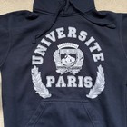 Vintage 90s University Of Paris Hoodie small navy Blue