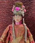 Antique 20    Chinese Opera Doll Embroidered Sculpted Jointed