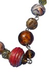 Vintage Necklace Bracelet Set Sterling Silver Glass Beads Magnetic Pave Clasp