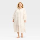Women s Long Sleeve Eyelet Caftan A-line Dress - Future Collective