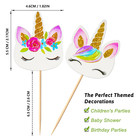 48 Pieces Rainbow Unicorn Cupcake Toppers  Cupcake Picks Cake Decorations  Doubl