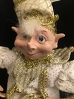 New Christmas Pixie Elf 18  Decorative Wireframe Doll Ivory Jester