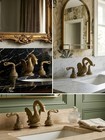 Vintage Brass Swan Faucet Set Widespread Hollywood Regency 10 In