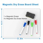 Magnetic Dry Erase Board Sheet A4 Fridge Whiteboard With Markers And Eraser