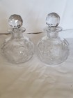    pair Antique  Abp Pairpoint Clear Glass Cut Perfume Bottle