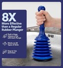 Compact Powerful Plunger Clears Clogs For Sink Bathtub And Shower Drains
