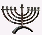 Hallmark Silver Tone Hanukkah Menorah 9 Candle Holder Judaica Israel Judaism Jew