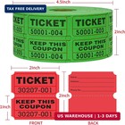 2000 Pairs 2 x2  Raffle Tickets Double Rolls Green   Red