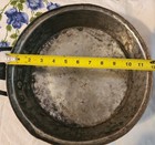 Antique Large 12    Hammered Copper Pan With Forged Iron Handle Hang Ring