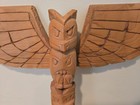 Larry Smith Pacific Northwest Salish Indian Carved Totem Pole Thunderbird Staff