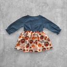 Patpat Baby Girl 9-12m Thanksgiving Dress Turkey Pumpkin Print Long Sleeve Nwt