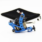 Handmade Steel Frame Tattoo Machine Gun 10 Wrap Coils For Liner Shader Blue