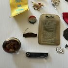 Vintage Junk Drawer Lot Knives Presidential Pins Buttons And More