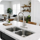 Kitchen Sink Faucet Pull Down Single Handle Swivel Sprayer Mixer Tap W plate 3 8