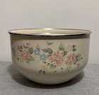 Pfaltzgraff Tea Rose Enamel Nesting Set Of 3 Mixing Bowls Cream French Country