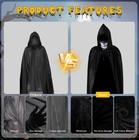 Ulemon Halloween Grim Reaper Costumes Youth Small 4-6  Black-youth Small 4-6