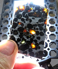 1- 37  Gm Sericho Pallasite Meteorite Slice  Kenya Translucent Olivine Std  Jal