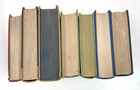Lot Of 7 Books Rainbow Multicolor Cloth Staging Display Antique Old Vintage