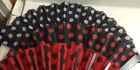 4 Poka Dot Hand Fans New 16  Assorted 