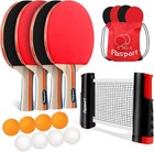Ping Pong Paddle Set  Table Tennis Set With 4 Rackets And 8 Balls  Retractabl   