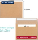 50 Pack Brown Kraft Envelopes  5x7 Envelopes For Invitations  A7 Invitation Enve