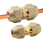 2pcs Copper Pipe Extension Joint Connectors  Air Conditioning 3 8  And 1 4 