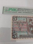 Military Payment Certificate Mpc 5 Dollars Series 661 S906-1  Pmg 58 Gem Unc