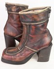 Vintage 90 s El Dante Platform Boots In Cherry Size Eu39 uk6 us8