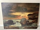 Antique George Inness Tonalist Maritime Seascape Oil Painting 40x30  Canvas