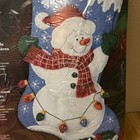Bucilla Snowman With Lights   85101  Felt Christmas Stocking Kit  18  2004 New