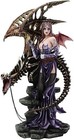 Large 26 h Gothic Soothsayer Psychic Fairy   Bone Skeletal Ghost Dragon Statue