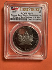 2019 Modified Proof  5 Silver Canadian Maple Leaf Pcgs Pr70 Fs Dual Flag Label