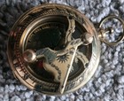 Vintage Brass Pocket Compass With Push Button Antique Style