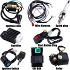 Full Wiring Harness Loom Coil Regulator Cdi Solenoid Relay Spark Plug For 4 Stro