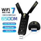 Be6500 Usb3 0 Wifi7 Adapter 6500mbps Tri-band 802 11be Wireless Wifi Dongle Card
