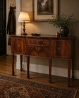 Elegant Mahogany Sideboard Cabinet Serpentine Front Edwardian Style 137cm