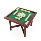 1 Set Dollhouse Miniature Mahjong Table  Card And All Tiles - 1 12 Scale