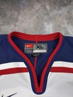 Vintage Nike Team Usa Hockey Jersey 2002 Olympics White Sewn Crest Made In Korea