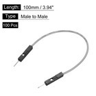 100 Pack Breadboard Jumper Wires 24awg Male To Male 1 Pin 2 54 Pitch 100mm Gray