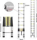 New-telescoping Extension Ladder 15 5ft aluminum Telescopic Ladders W carr