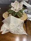 Vintage  Hand Embroidered Lace Florals Hankie handkerchief  wedding