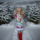Skipper Blythe Teddy Bear Christmas Dress - Handmade Doll Clothes - No Doll